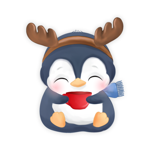 Penguin with antlers Standing Element