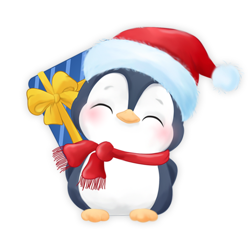 Penguin hiding gift Standing Element