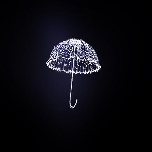 Umbrella, Ø150 cm, cold white LED