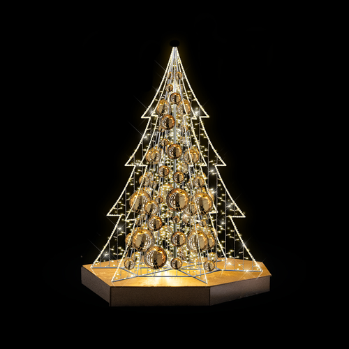 Lighted Christmas Tree angular with Baubles
