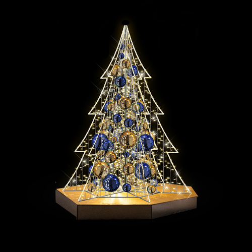 Lighted Christmas Tree angular with Baubles