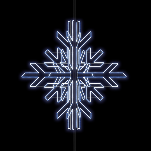 Lighted 3D Snowflake for Pole